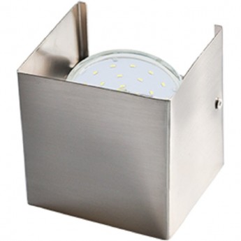 Светильник ECOLA GX53-N51 настенный бра прямоугольный сатин-хром 1* GX53 100х100х90 (1 из цв. уп. по 2)