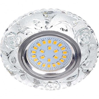 Светильник ECOLA MR16 LD7071 GU5.3 встр. искристый с подсветкой "Розы" Прозрачный / Хром 25x95 Светильник ECOLA MR16 LD7071 GU5.3 встр. искристый с подсветкой "Розы" Прозрачный / Хром 25x95